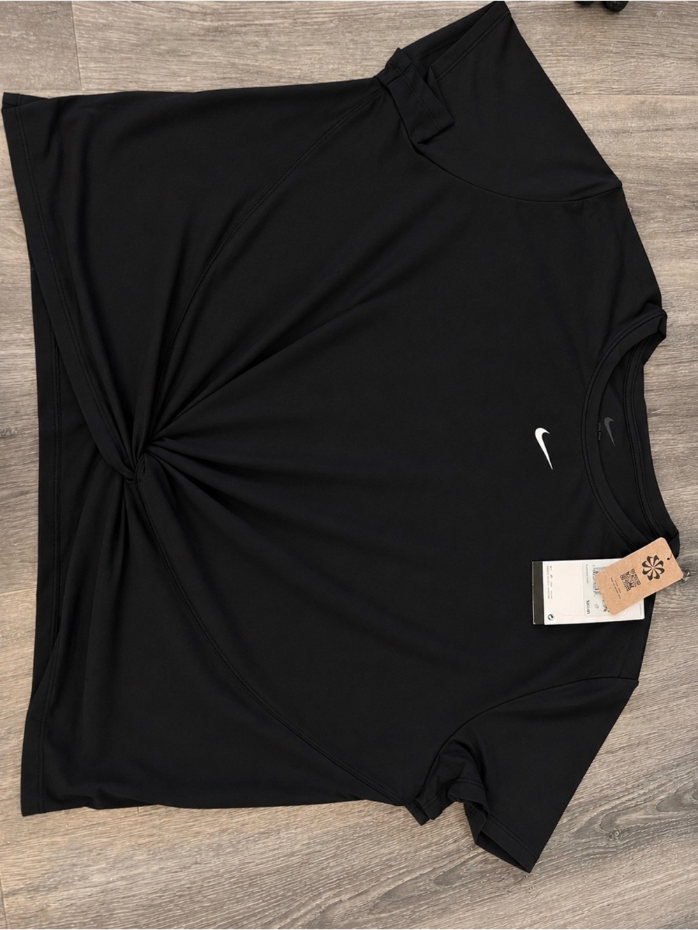 Nike Black Short-Sleeve Twist Front Athletic Tee